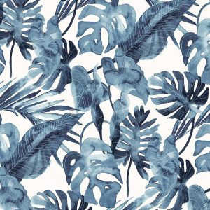 Tommy Bahama 20.5  x 18  Lapis Falling Fronds Peel   Stick Wallpaper