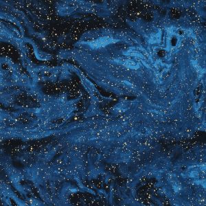 Turquoise Oil Slick Quilt Metallic Cotton Fabric by Keepsake Calico