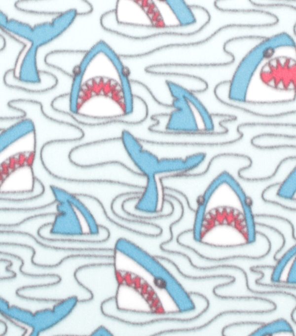 Sharks Underwater Blizzard Prints Fleece Fabric