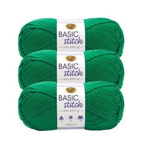 Lion Brand Basic Stitch Anti Pilling Worsted Acrylic Yarn 3 Bundle