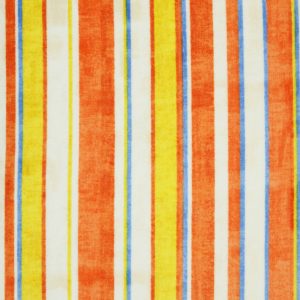 Orange Stripe Luxe Fleece Fabric