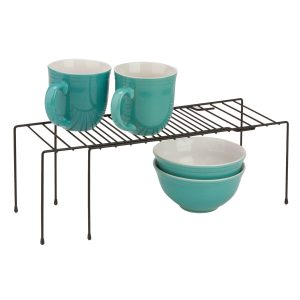 Honey Can Do 28 x 6.5 Black Steel Expandable Pantry Organizer Shelf