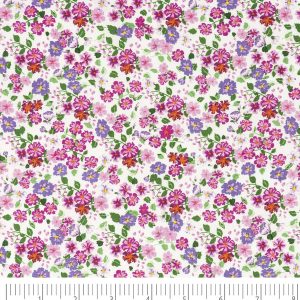 Singer Purple   Pink Flowers Quilt Cotton Fabric