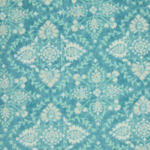 Blue Damask Anti Pill Plush Fleece Fabric