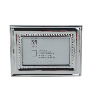 3.5 x 2.5 Silver Metal Tabletop Picture Frame by Place   Time