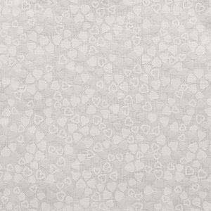 Foil Hearts on White Cotton Fabric by Keepsake Calico