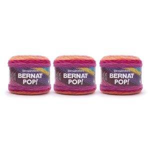 Bernat POP! 280yds Worsted Acrylic Yarn 3 Bundle