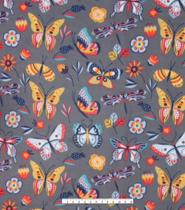 Bright Butterflies Blizzard Fleece Fabric - Image 4