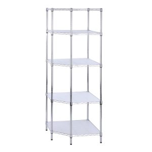 Honey Can Do 27 x 72 Chrome 5 Tier Corner Shelf 350lbs