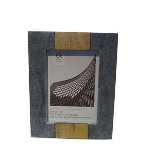5 x 7 Gray Marble   Wood Tabletop Picture Frame by Place   Time