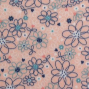Sketched Floral on Pink Blizzard Fleece Fabric