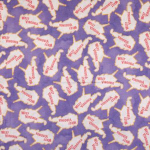 West Virginia Cotton Fabric Tossed State