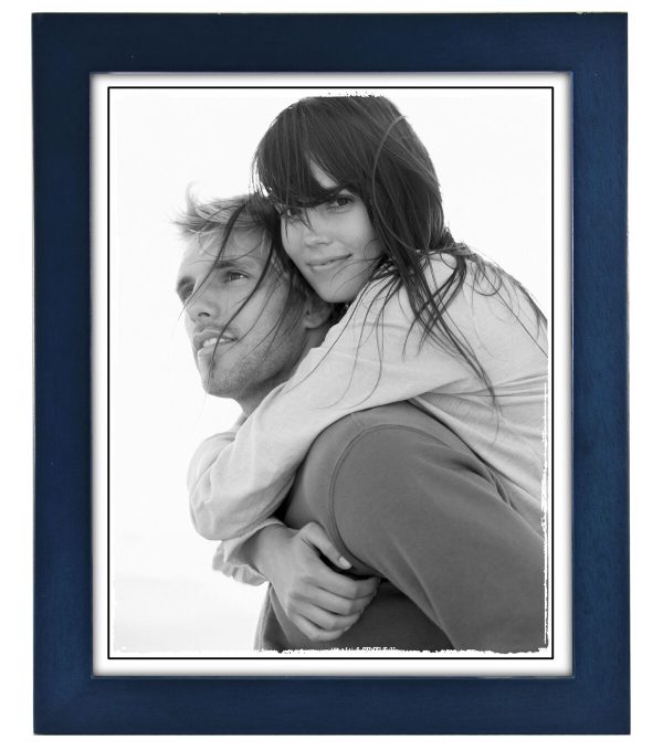 Malden Blue Linear Tabletop   Wall Picture Frame