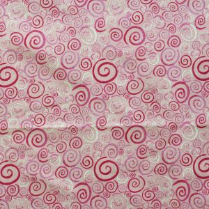 Pink Swirls Quilt Glitter Cotton Fabric by Keepsake Calico