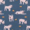 Pigs With Chicks on Blue Blizzard Fleece Fabric