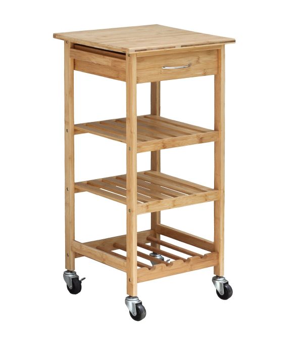 Oceanstar 14.5 Bamboo Kitchen Trolley