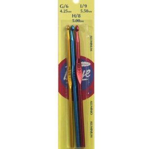 Boye Starter Aluminum Crochet Hook Set Size G, H, I