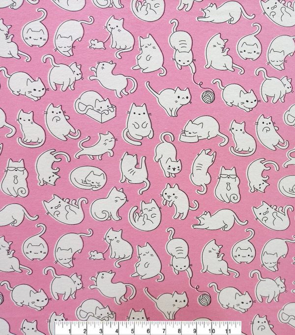 Playful Cats Super Snuggle Flannel Fabric - Image 2