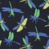 Dragonfly on Black Blizzard Fleece Fabric