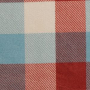 Blue   Rust Buffalo Plaid Anti Pill Fleece Fabric