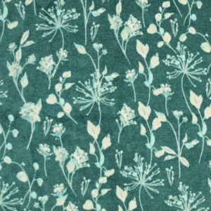 Green Floral Luxe Fleece Fabric