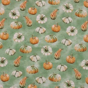 Teal Autumn Veggies Super Snuggle Flannel Fabric