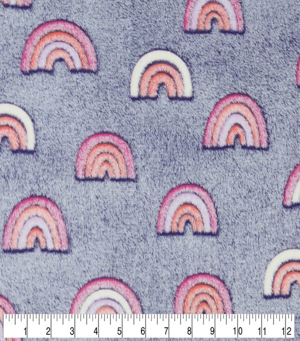 Sew Lush Rainbow Embossed Fleece Fabric - Image 3