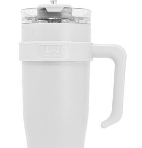 40oz White Tumbler With Straw - White