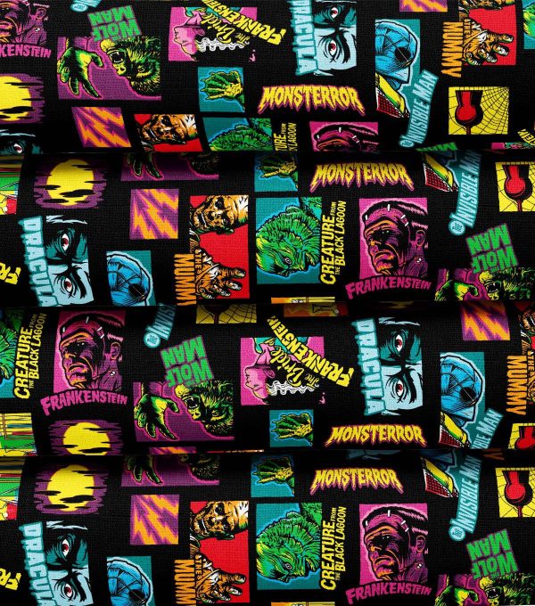 Monster Pop Movies Halloween Cotton Fabric - Image 3